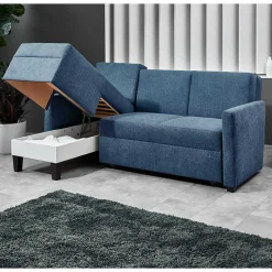 Blaue Funktionsecke mit Bettkasten - Buleta