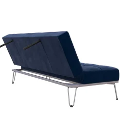 Blaue Schlafcouch mit Samt Bezug - Otrando