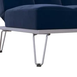 Blaue Schlafcouch mit Samt Bezug - Otrando