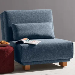 Blauer Stoffsessel mit Schlaffunktion - Zimena