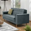Blaugraue Couch aus Samtvelours - Lymeca
