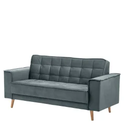Blaugraue Couch aus Samtvelours - Lymeca