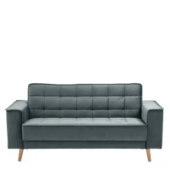 Blaugraue Couch aus Samtvelours - Lymeca