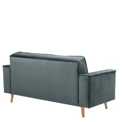 Blaugraue Couch aus Samtvelours - Lymeca