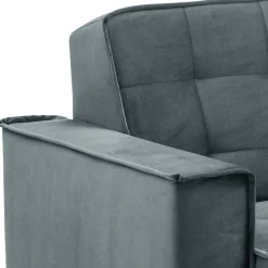 Blaugraue Couch aus Samtvelours - Lymeca