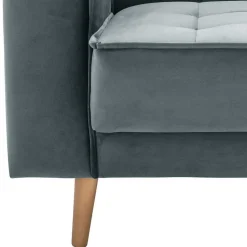 Blaugraue Couch aus Samtvelours - Lymeca