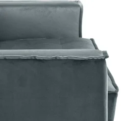 Blaugraue Couch aus Samtvelours - Lymeca