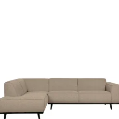 Boucle Polsterecke in Beige mit Federkern - Amindo