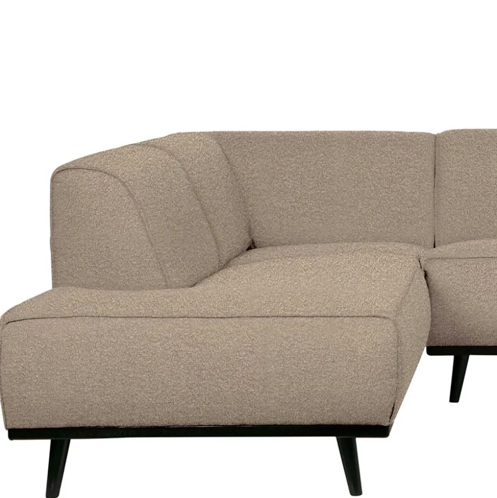 Boucle Polsterecke in Beige mit Federkern - Amindo