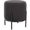 Boucle Polsterhocker in Anthrazit - Pizaras