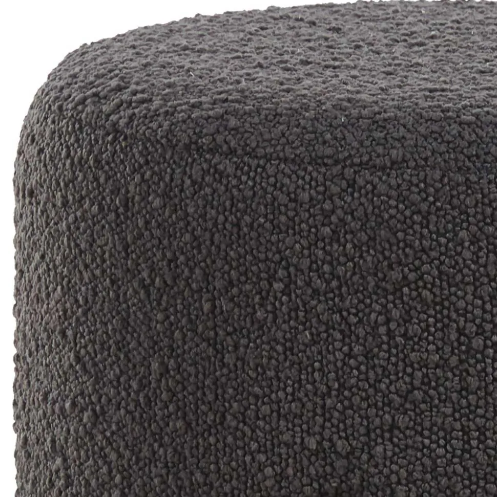 Boucle Polsterhocker in Anthrazit - Pizaras