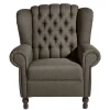 Brauner Federkernsessel im Chesterfield Look - Palencia