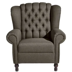 Brauner Federkernsessel im Chesterfield Look - Palencia