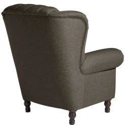 Brauner Federkernsessel im Chesterfield Look - Palencia
