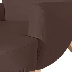 Brauner Kunstledersessel mit Buche Beinen - Vastonia