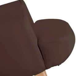 Brauner Kunstledersessel mit Buche Beinen - Vastonia