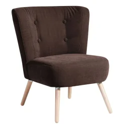 Brauner Wohnzimmersessel aus Velours - Hippa