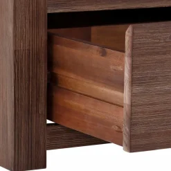 Braunes Akazie Highboard mit 3 Schiebetüren - Ruffes