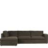 Braunes Wohnzimmersofa in L-Form aus Webstoff - Bravassa