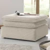 Breitcord Polsterhocker in Beige - Jony