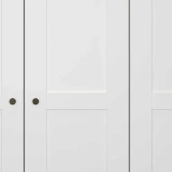 Breiter Kleiderschrank in Weiß 6-türig - Flinn