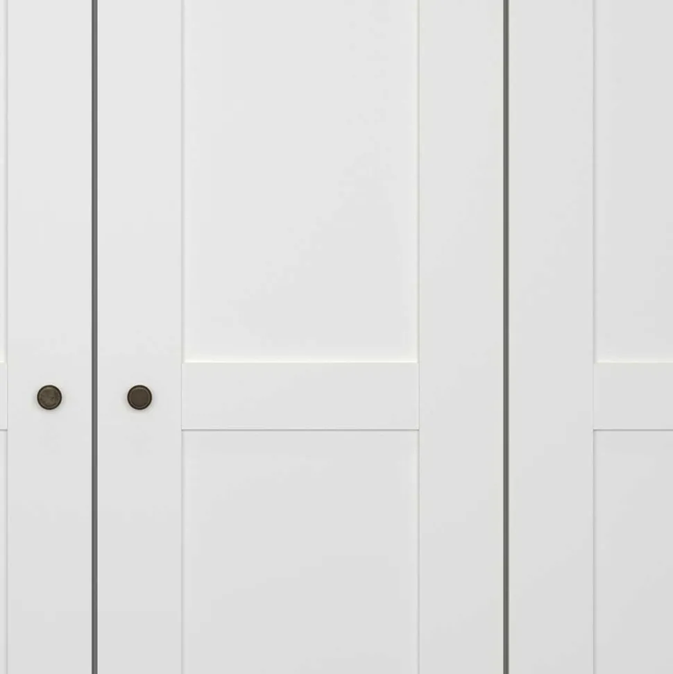 Breiter Kleiderschrank in Weiß 6-türig - Flinn