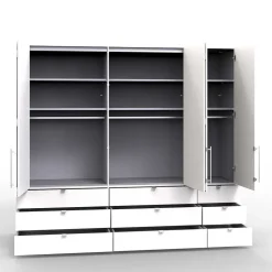 Breiter Kleiderschrank in Weiß - Bosays