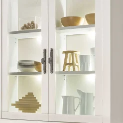 Buffet Vitrine in weißer Holzoptik Pinie - Liancos