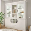 Buffetschrank Vitrine in weißer Holzoptik Pinie - Liancos