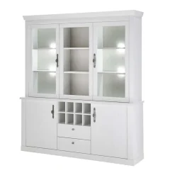Buffetschrank Vitrine in weißer Holzoptik Pinie - Liancos