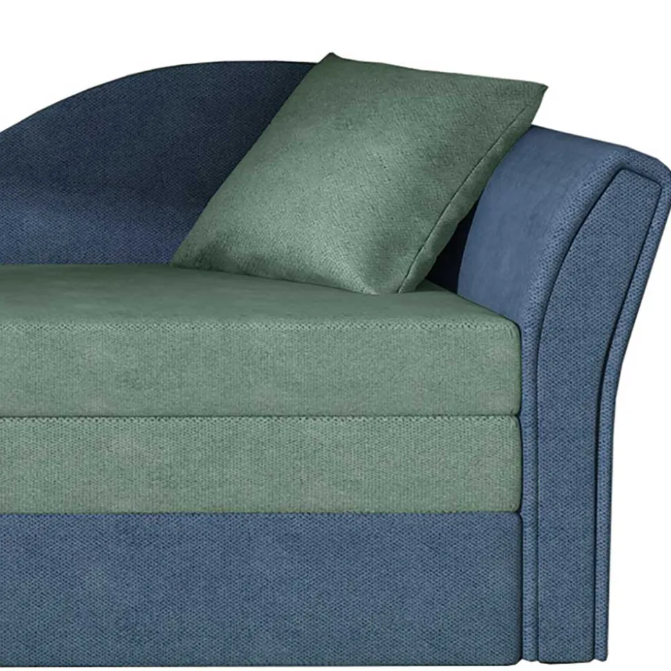 Chaiselongue mit Bettfunktion in Grün und Blau - Relisa