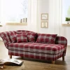 Chaiselongue mit Karomuster in Rot Weiß - Apel