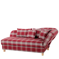 Chaiselongue mit Karomuster in Rot Weiß - Apel