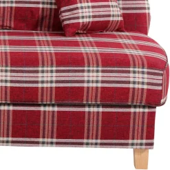 Chaiselongue mit Karomuster in Rot Weiß - Apel