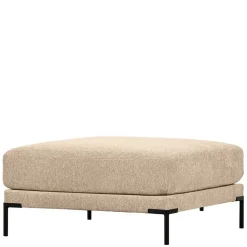Chenille Hocker in Beigegrau Melange - Paola
