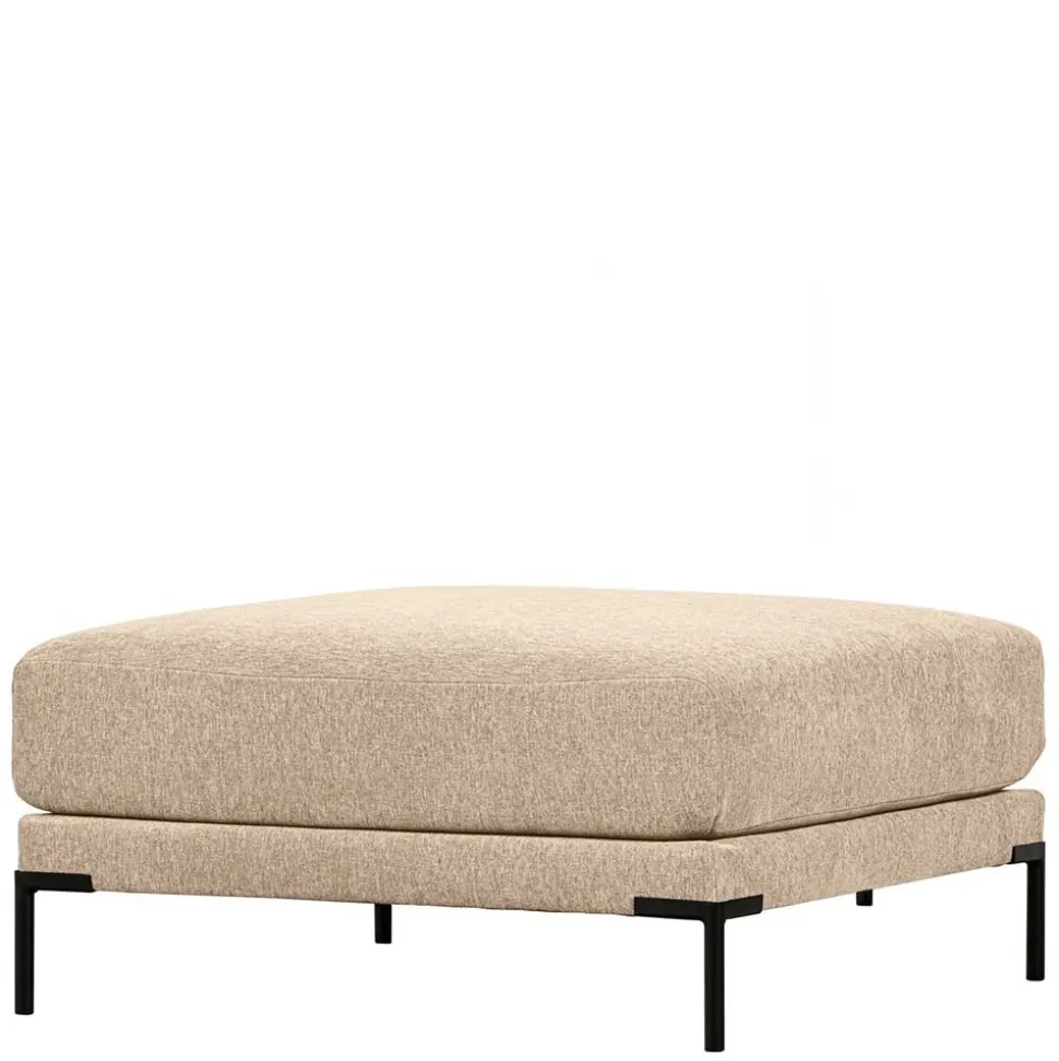 Chenille Hocker in Beigegrau Melange - Paola