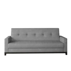 Chenille Klappsofa in Hellgrau - Abagail