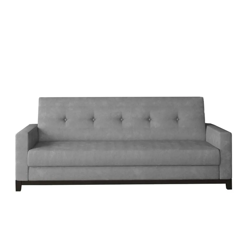 Chenille Klappsofa in Hellgrau - Abagail