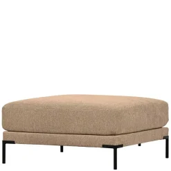 Chenille Polsterhocker in Champagner - Icoleran