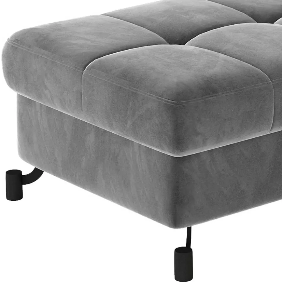 Chenille Polsterhocker mit Truhe - Hulmane
