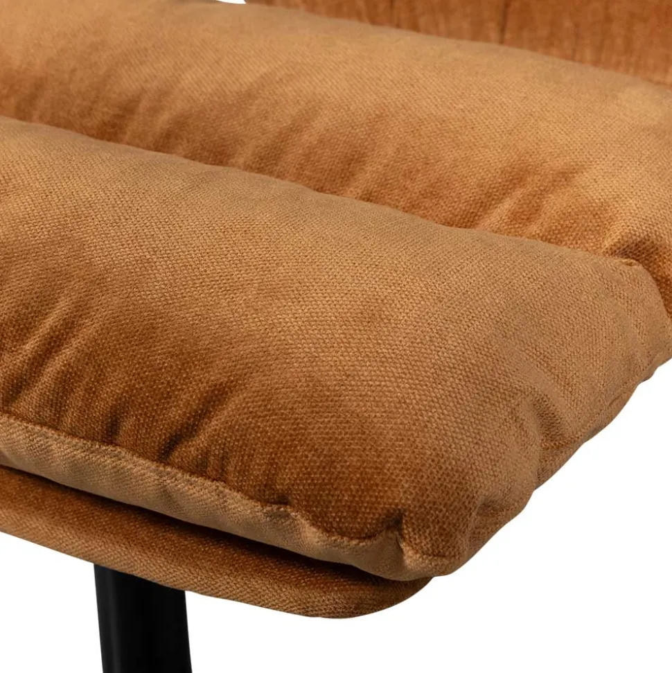 Chenille Relaxsessel in Ocker - Zinatella (zweiteilig)