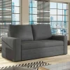 Chenille Schlafsofa in Dunkelgrau - Laucius