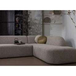 Chenille Sofaecke in Beige - Jaturna