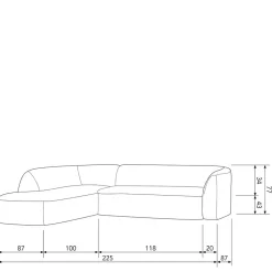Chenille Sofaecke in Beige - Jaturna