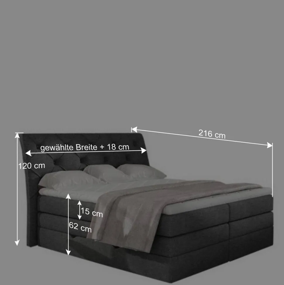 Chesterfield Boxspringbett in Mauve Samt - Zoalin