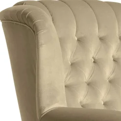 Chesterfield Ohrenbackensessel in Beige - Mavilia