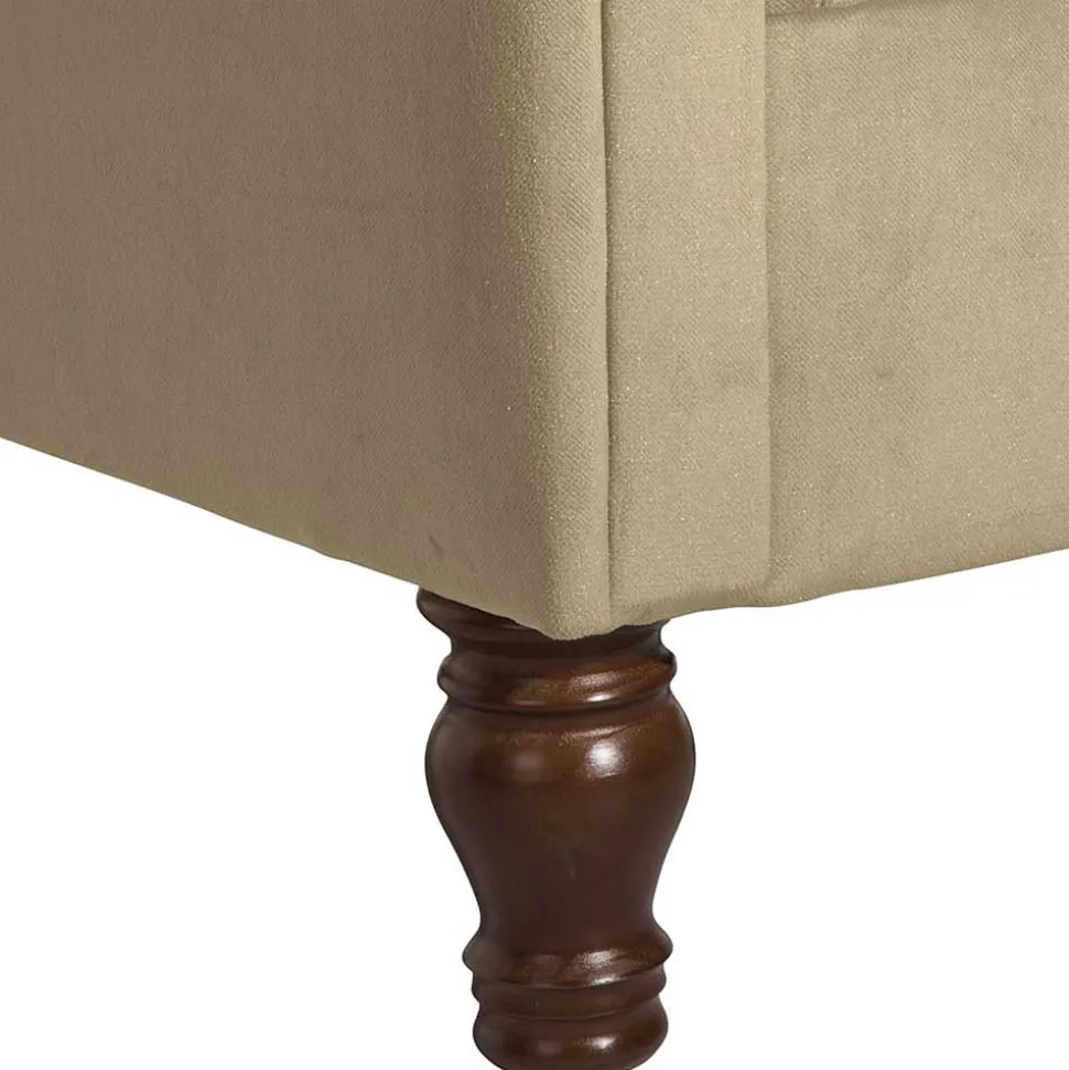 Chesterfield Ohrenbackensessel in Beige - Mavilia