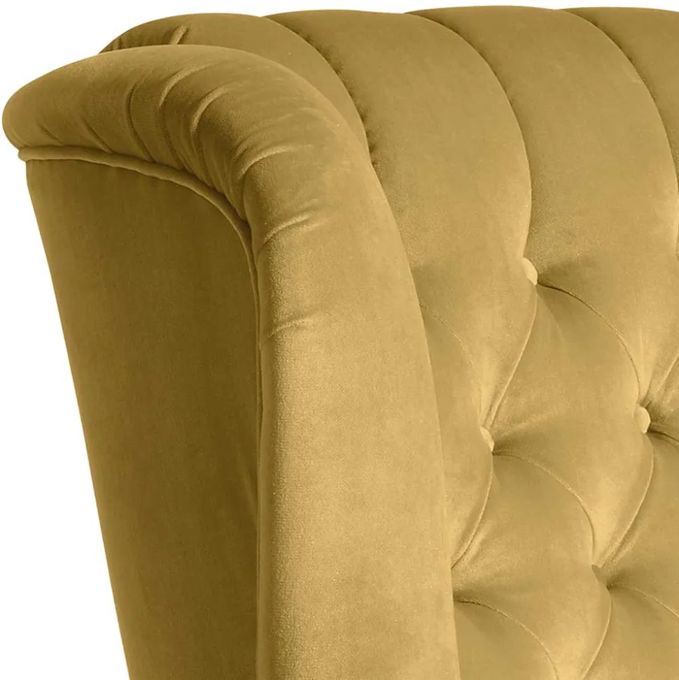 Chesterfield Ohrenbackensessel aus Samtvelours - Gregg