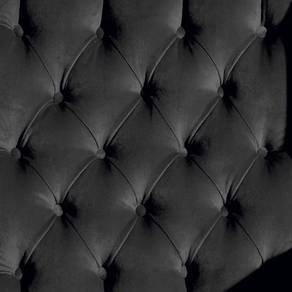 Chesterfield Ohrenbackensessel in Schwarz - Narissa