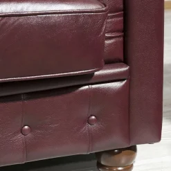 Chesterfield Polstergarnitur aus Leder - Geoloro (dreiteilig)